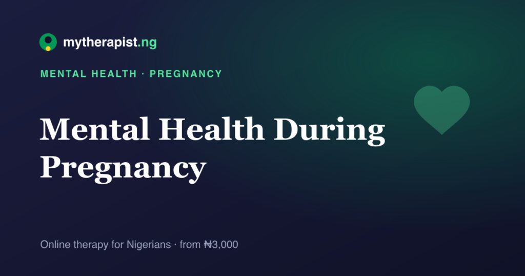 A gentle illustration representing mental health during pregnancy — Mytherapist.ng