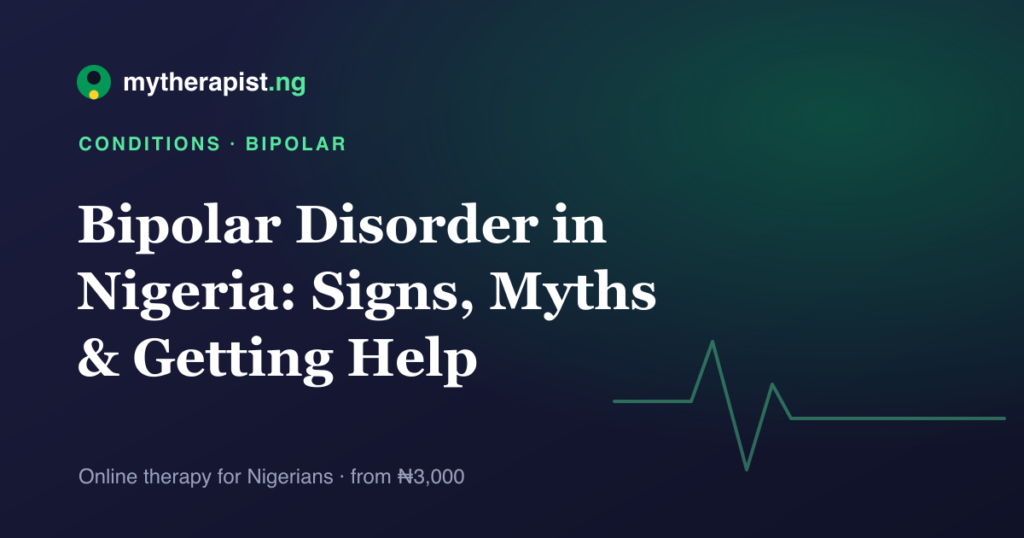 A heartbeat-style line representing mood shifts in bipolar disorder — Mytherapist.ng