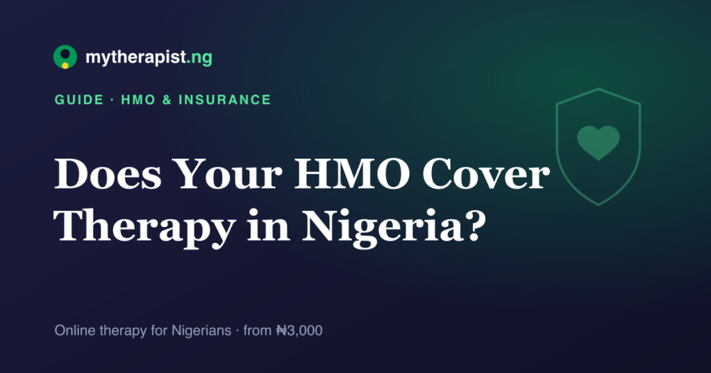 A shield-and-heart illustration representing health insurance covering therapy — Mytherapist.ng