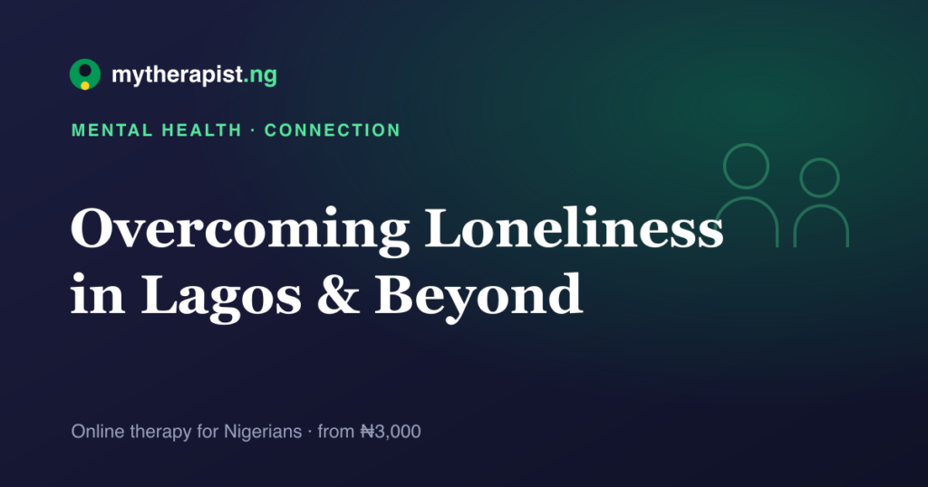 An illustration representing overcoming loneliness in a big city — Mytherapist.ng