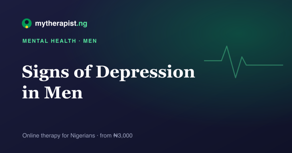 An illustration representing depression in men and breaking the silence — Mytherapist.ng